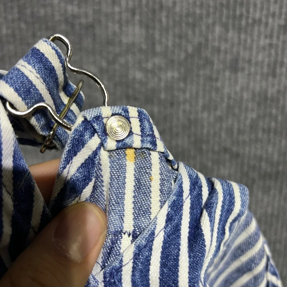 Vintage OshKosh Bgosh Overalls Kids 6/9 MO Blue Hickory Stripe Denim USA Made